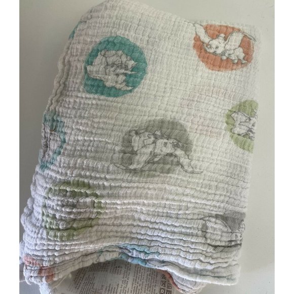 Disney Baby Aden + Anais Set of 3 Dumbo Elephant Muslin Cotton Swaddle Blankets - Picture 4 of 6